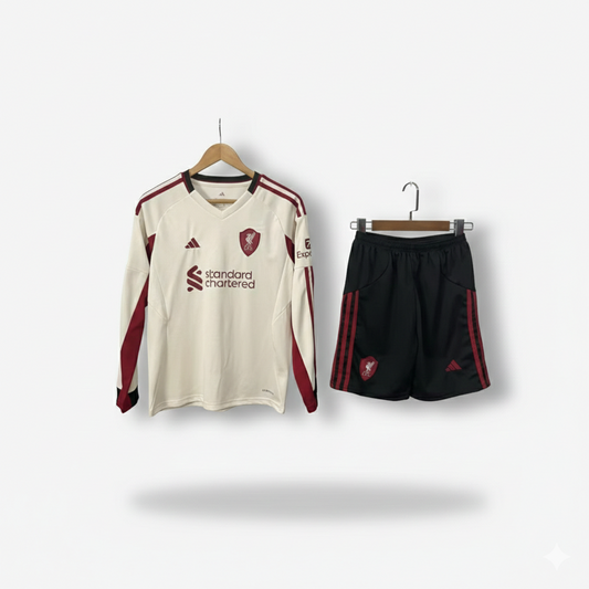 25-26 Liverpool segunda equipación niño manga larga
