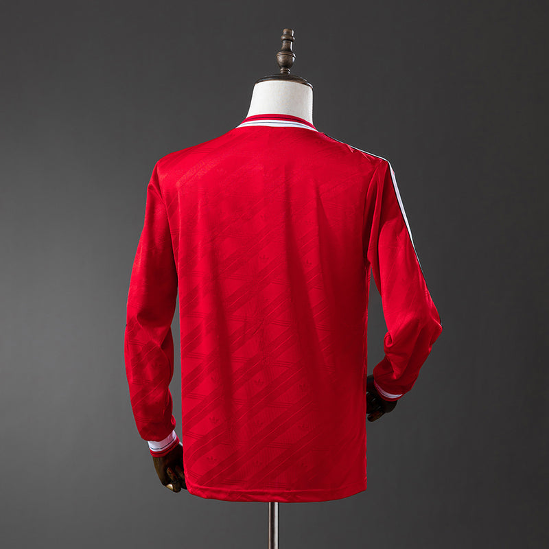 86-88 Manchester United primera equipación manga larga