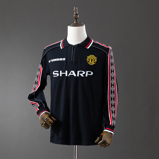 98-99 Manchester United equipación negro manga larga