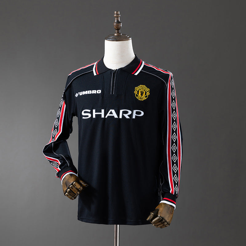 98-99 Manchester United equipación negro manga larga