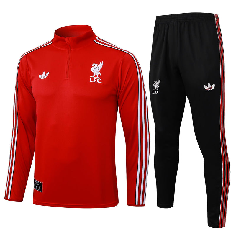 25-26 Liverpool conjunto de chándal Niño Rojo/negro