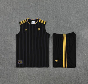25-26 Manchester United Terrace Icons conjunto sin mangas Negro