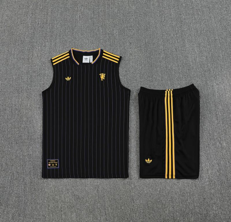 25-26 Manchester United Terrace Icons conjunto sin mangas Negro