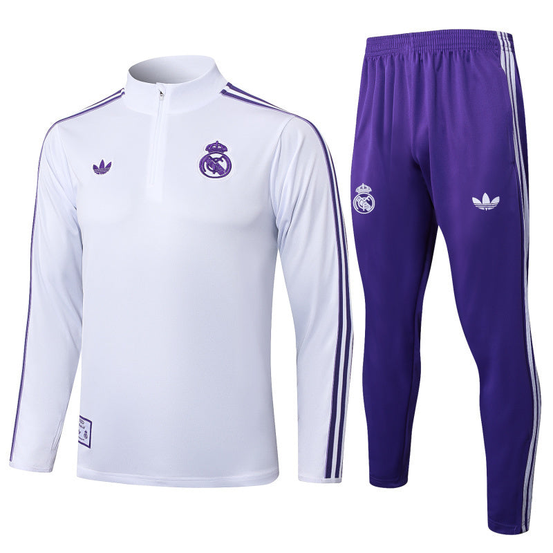 25-26 Real Madrid conjunto de chándal niño blanco/morado