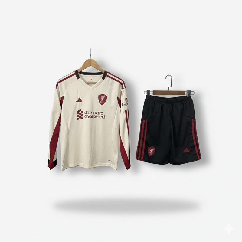 25-26 Liverpool segunda equipación niño manga larga