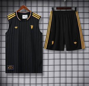 25-26 Manchester United Terrace Icons conjunto sin mangas Negro