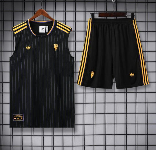 25-26 Manchester United Terrace Icons conjunto sin mangas Negro