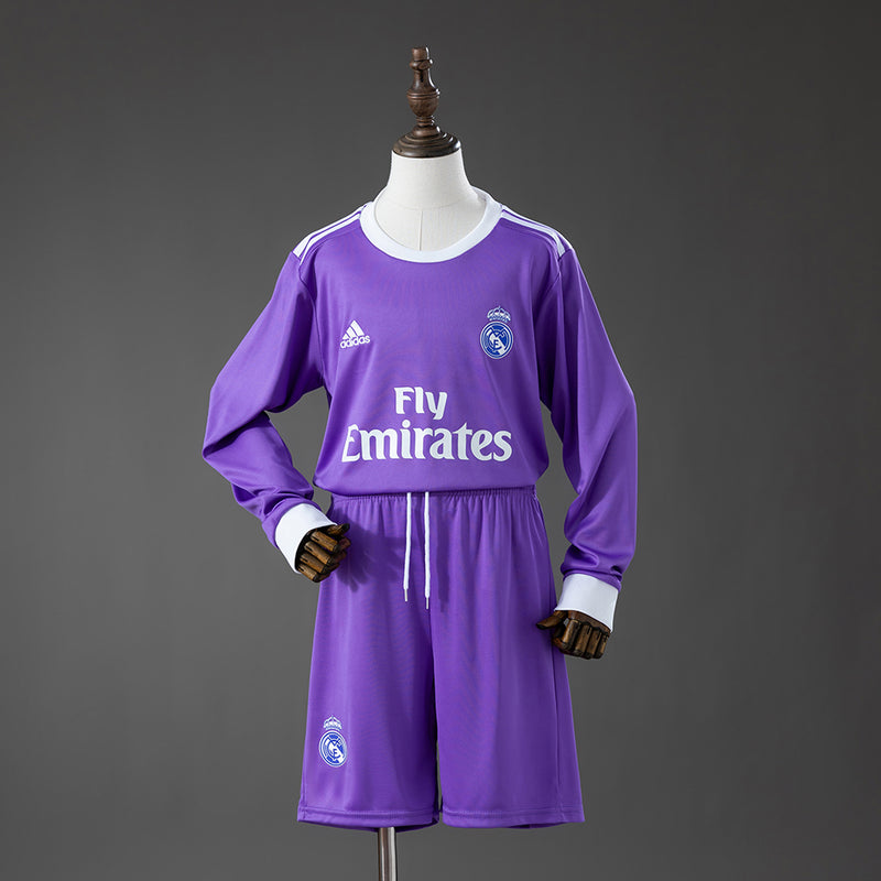 16-17 Real Madrid segunda equipación niño manga larga