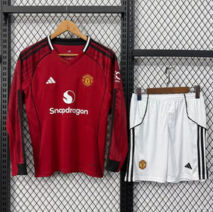 25-26 Manchester United primera equipación niño manga larga
