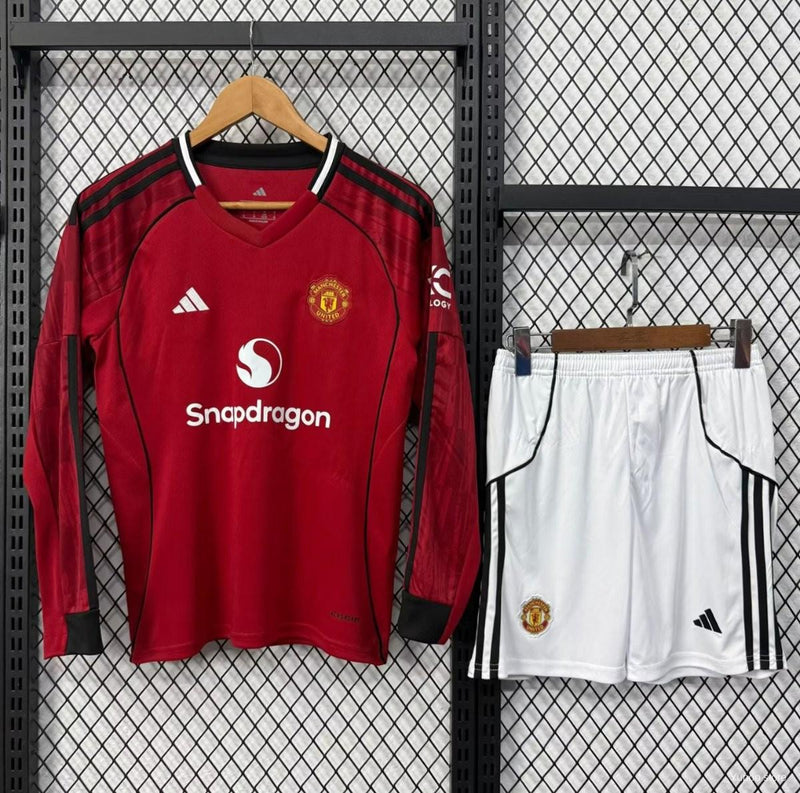 25-26 Manchester United primera equipación niño manga larga