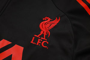 25-26 Liverpool conjunto de chándal Niño Negro/rojo